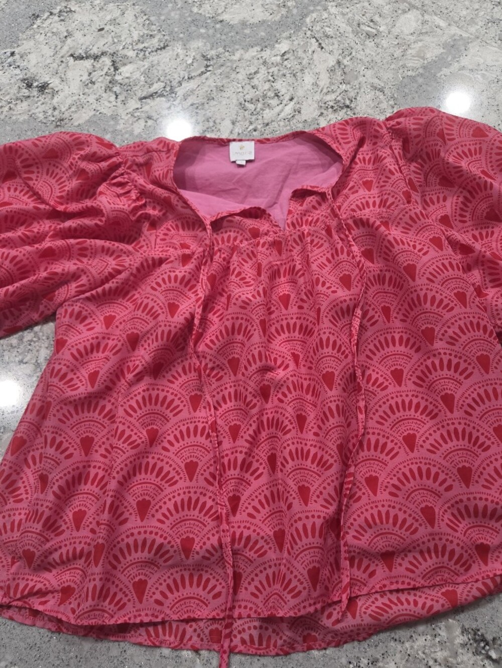 J.Marie Women’s Pink Patterned Blouse